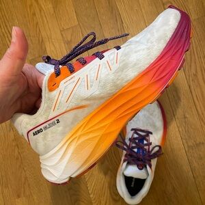 Salomon Aero Glide 2 White and Orange Sneakers